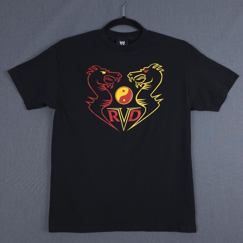 Vintage WWE Rob Van Dam RVD Shirt Men Large Dragon Yin Yang 2004 Trinity WWF Y2K